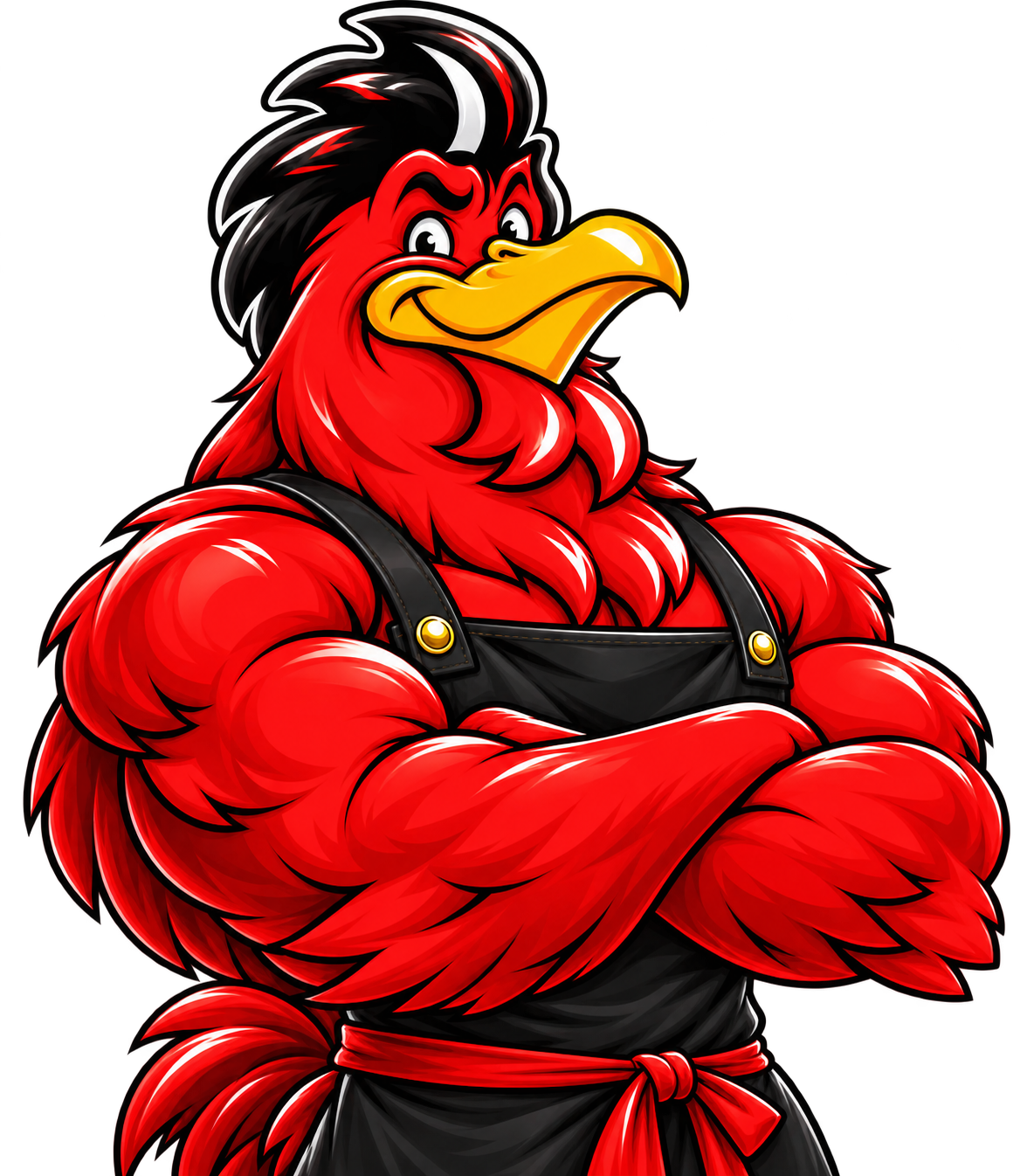 Chickoz Confident Muscular Rooster Mascot